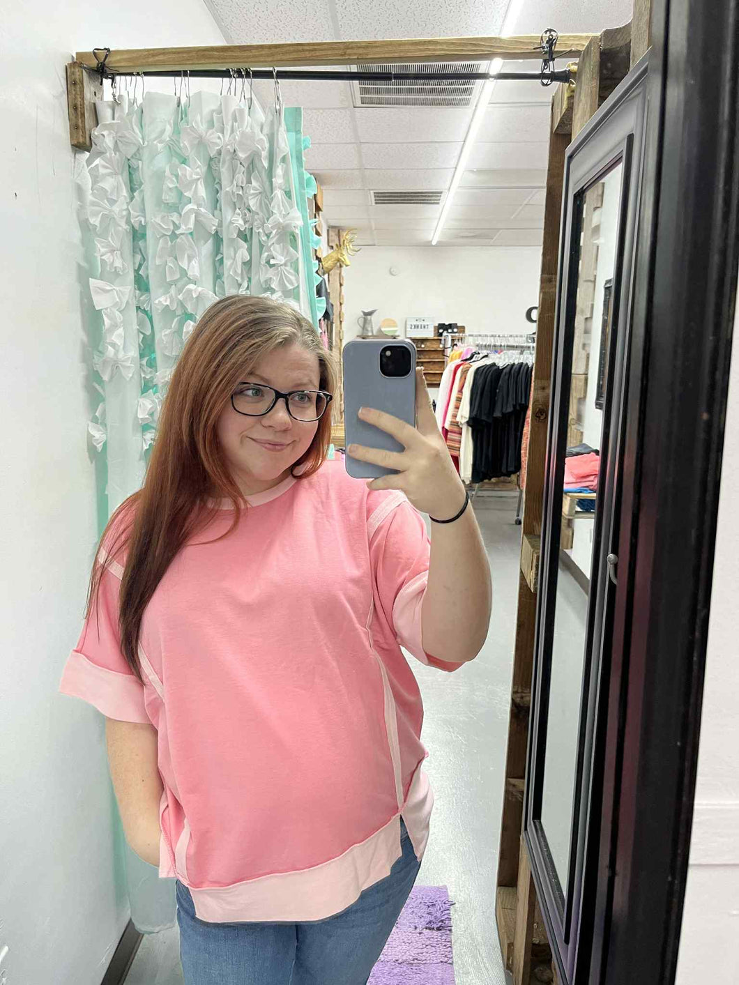 Pink Side Split Top