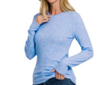 Load image into Gallery viewer, Fitted Ribbed Round Neck Top
