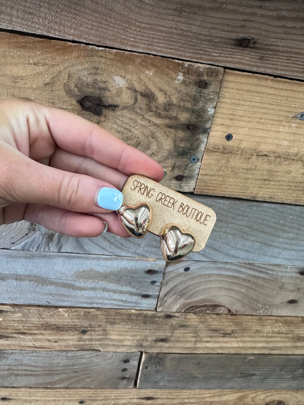 Gold Heart Studs