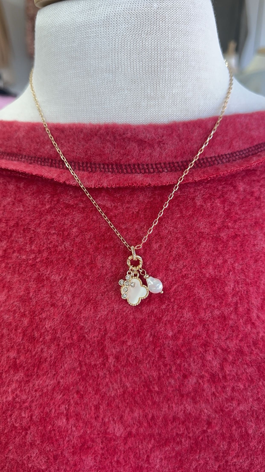 Mother of Pearl Cross Necklace